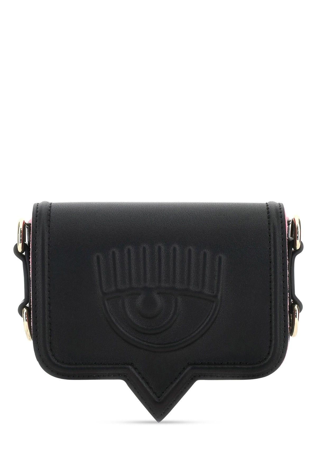 Chiara Ferragni Black Synthetic Leather Mini Eyelike Crossbody Bag