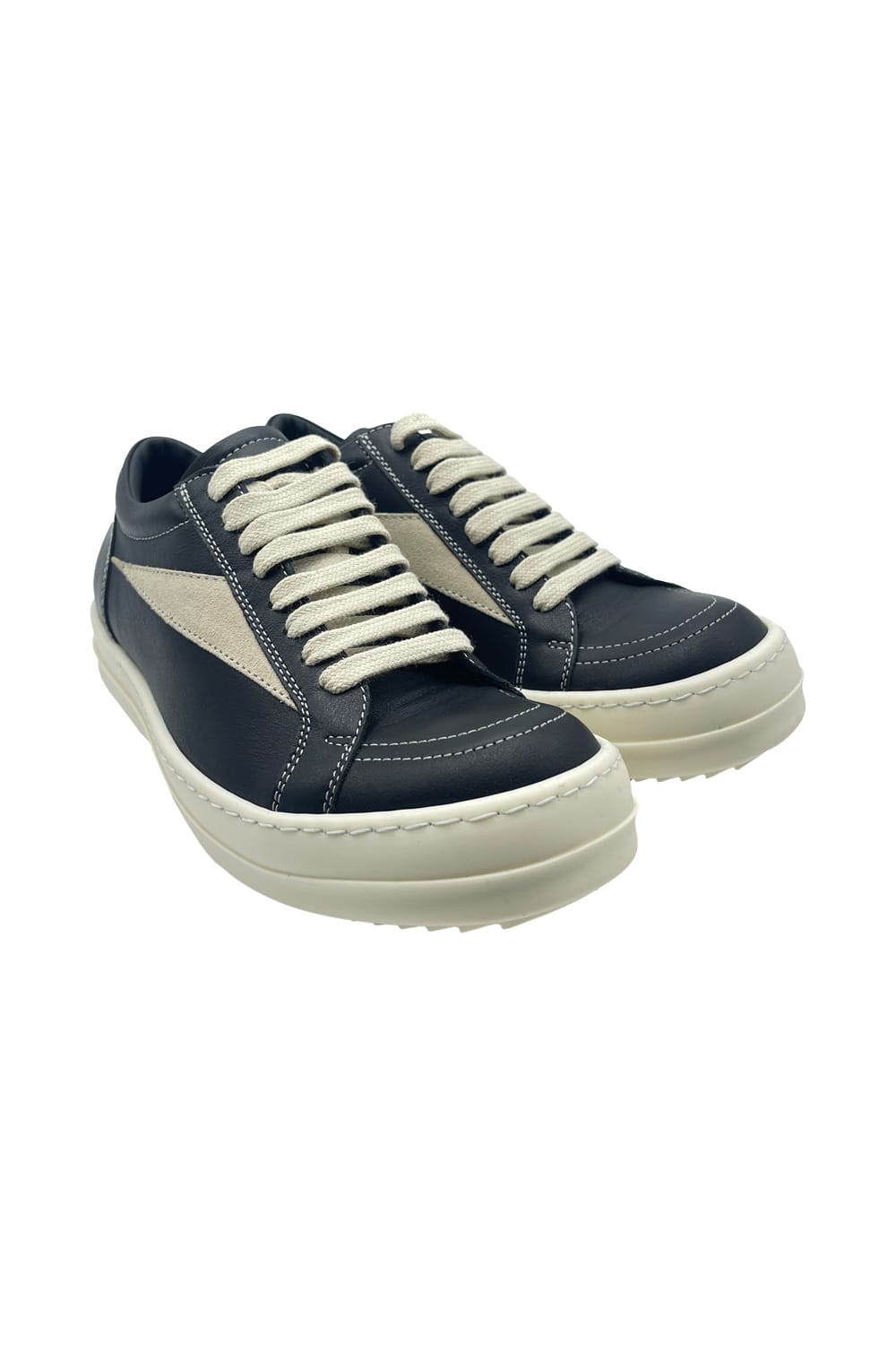 Shop Rick Owens Vintage Sneackers In Black/ Milk