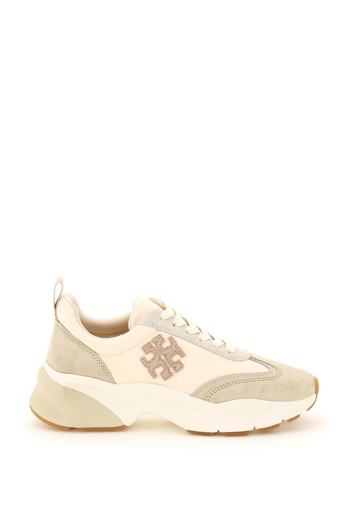 TORY BURCH SUEDE AND NYLON GOOD LUCK SNEAKERS