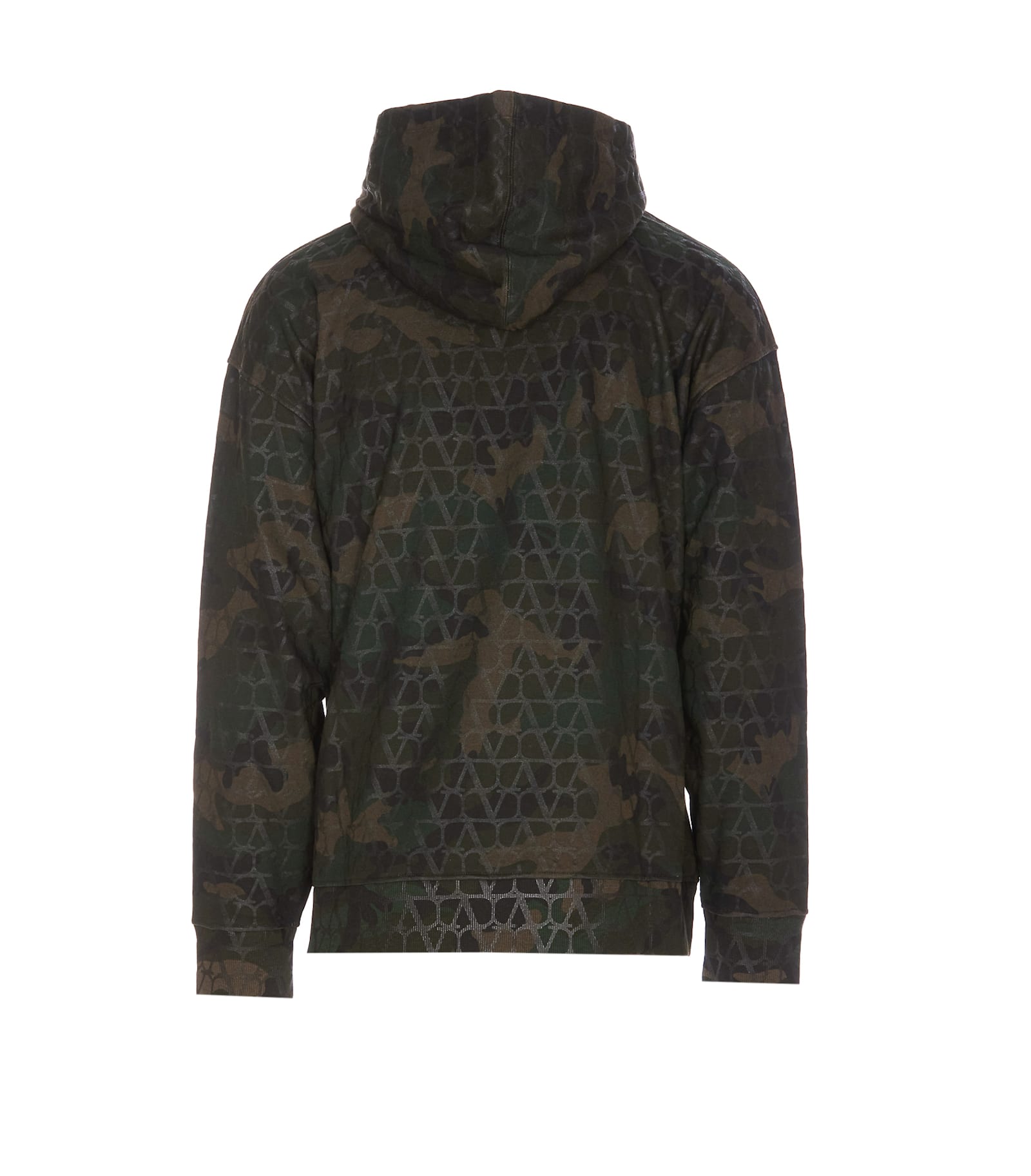 Shop Valentino Toile Iconographe Camouflage Print Hoodie In Green