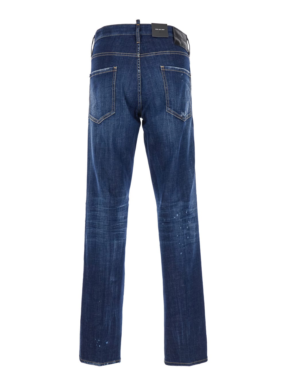 Shop Dsquared2 Cool Guy Blue Straight Jeans With Faded Effect In Stretch Cotton Denim Man