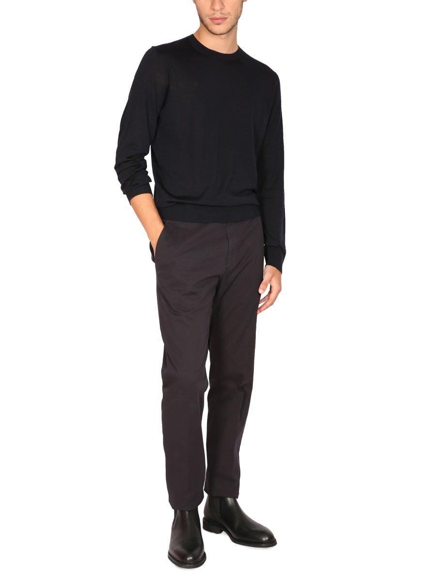 Shop Zegna Crewneck Long-sleeved Sweater In Blu