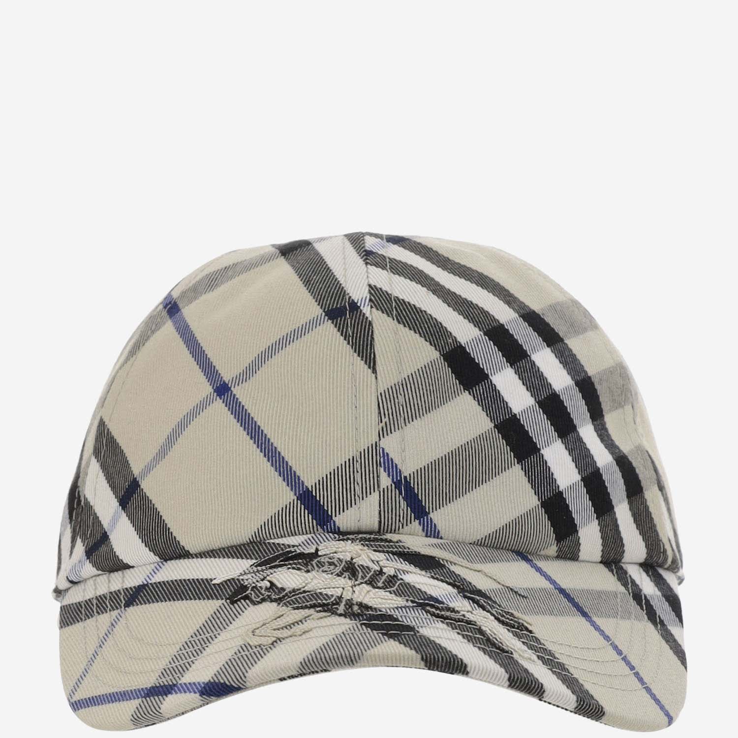 Cotton-blend Baseball Cap With Check Pattern