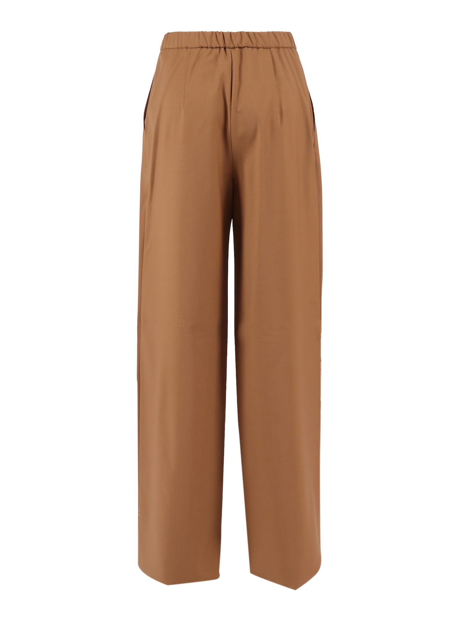 Max Mara Cashmere Drawstring Trousers In Brown