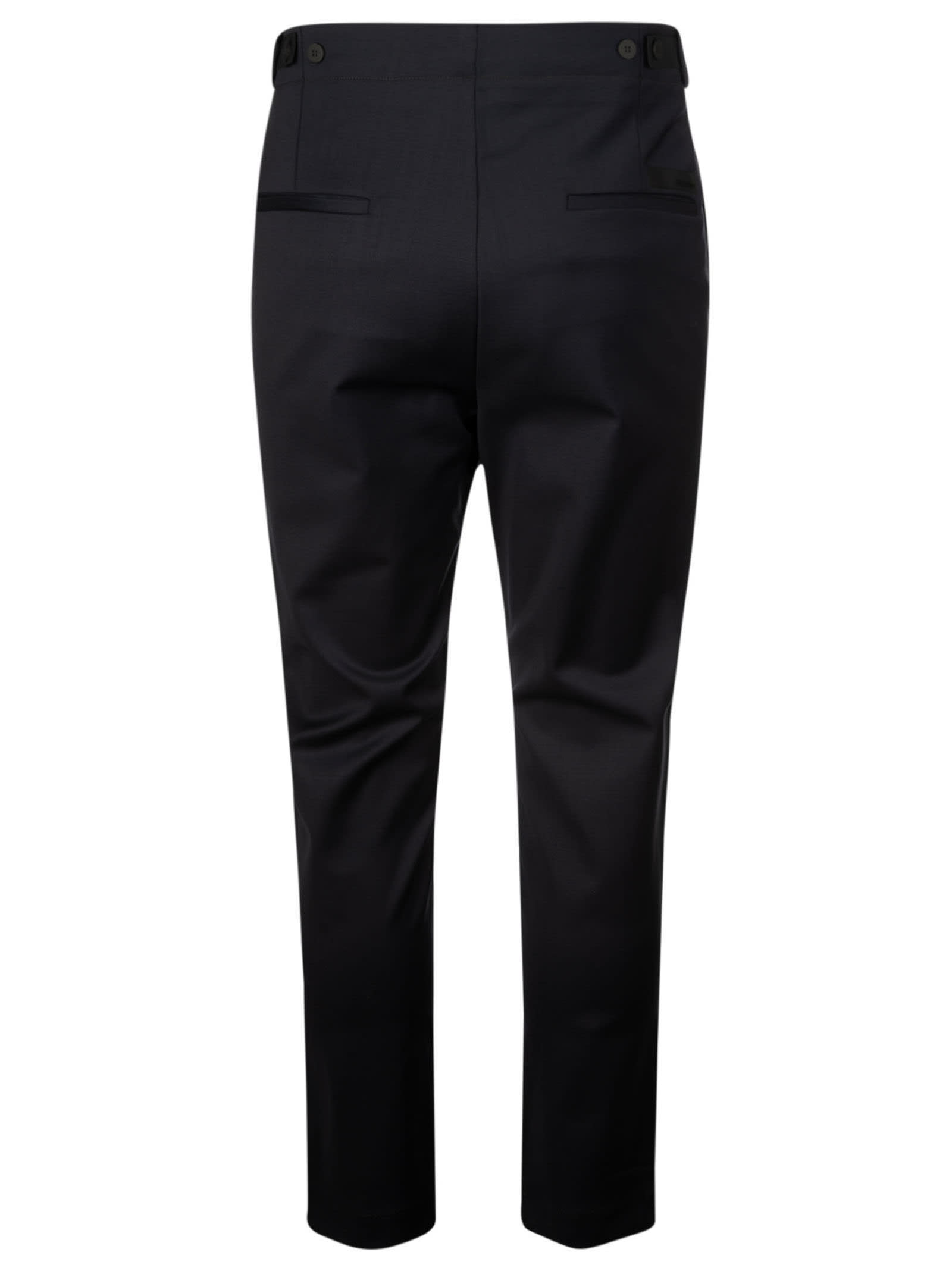 Shop Rrd - Roberto Ricci Design Elastic Waist Cropped Plain Trousers In Blue/black