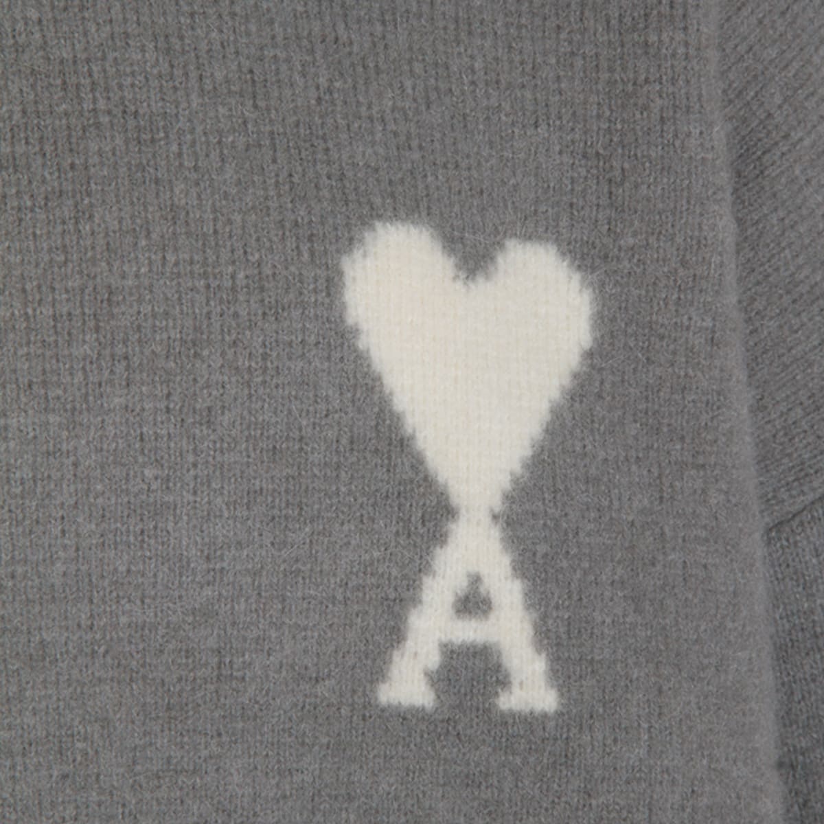 Ami Alexandre Mattiussi Ami Wool Sweater With Heart And Logo Detail In Gray