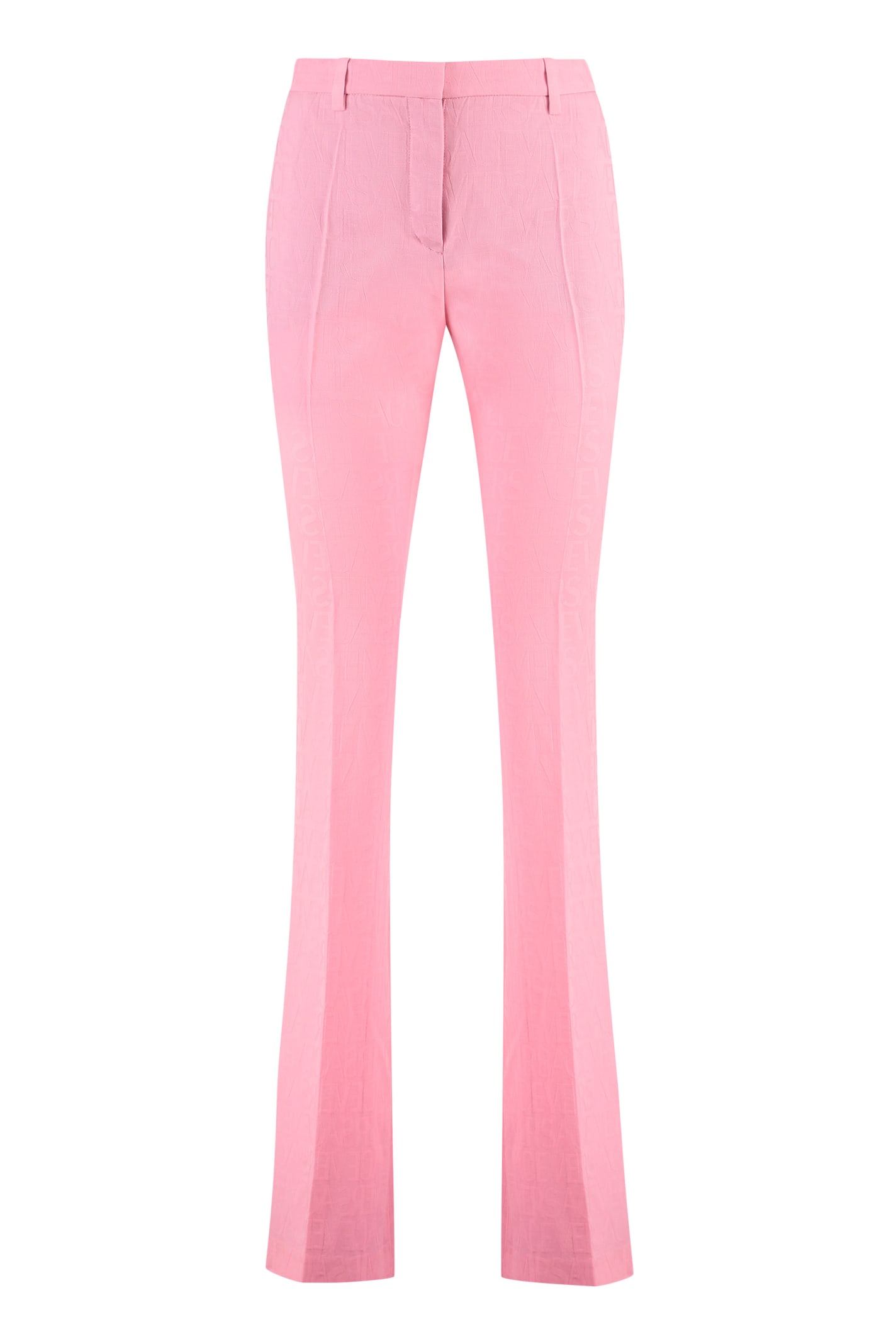 Versace Wool Trousers In Pink