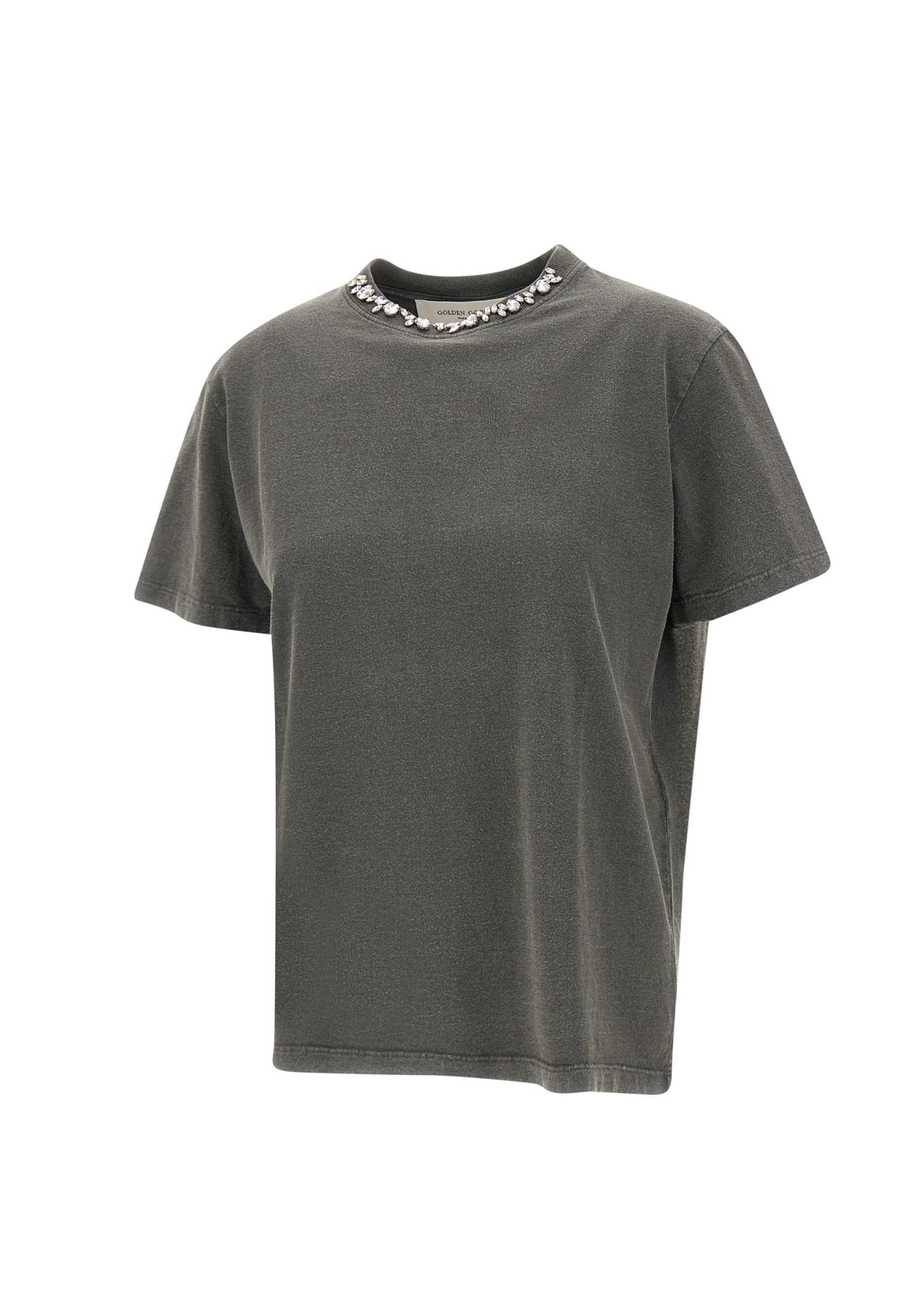 Shop Golden Goose Star Cotton Jersey T-shirt In Grey