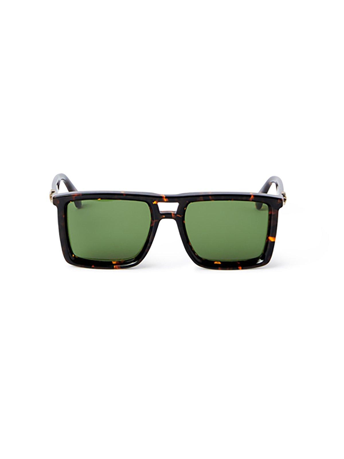Off-white Square Frame Sunglasses In Green