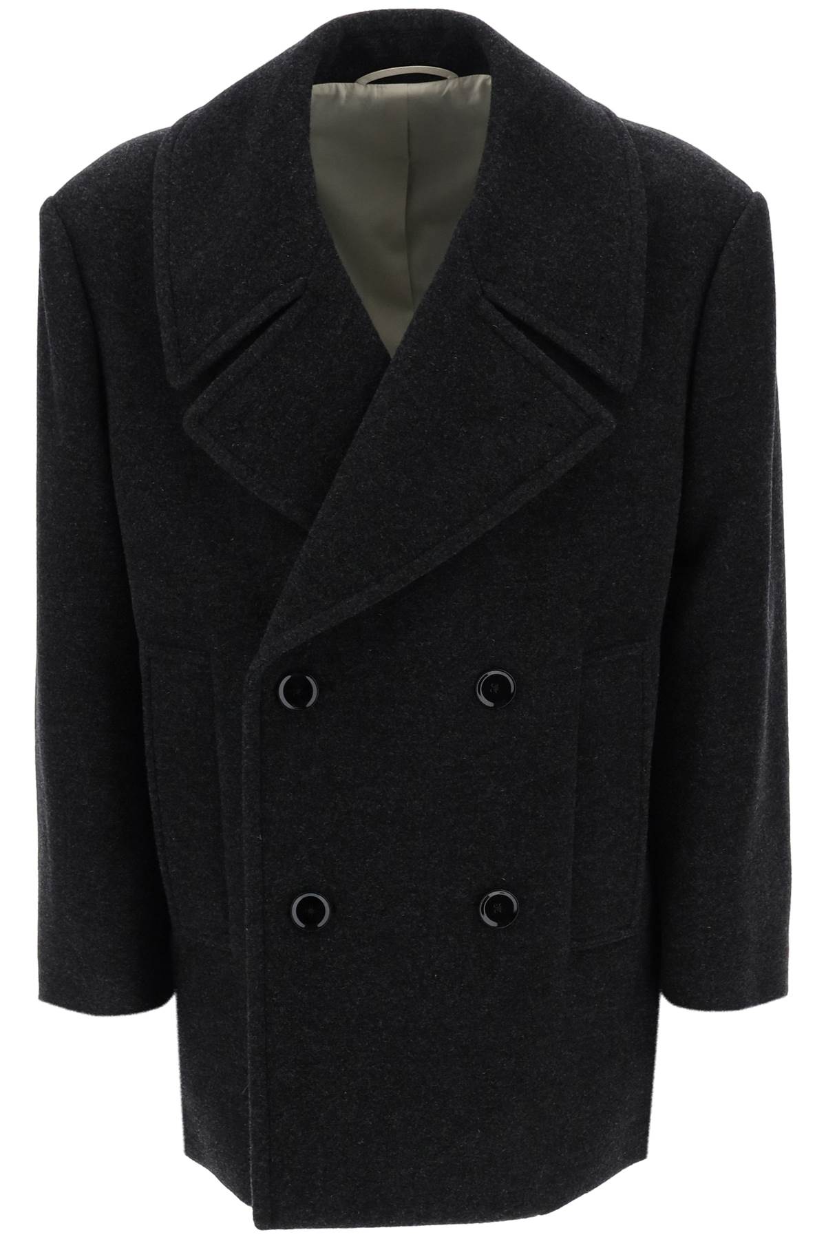 LEMAIRE DOUBLE-BREASTED MIDI PEACOAT