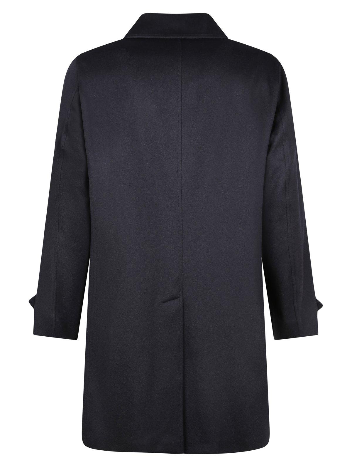 Shop Herno Single-breasted Coat In Blu Navy