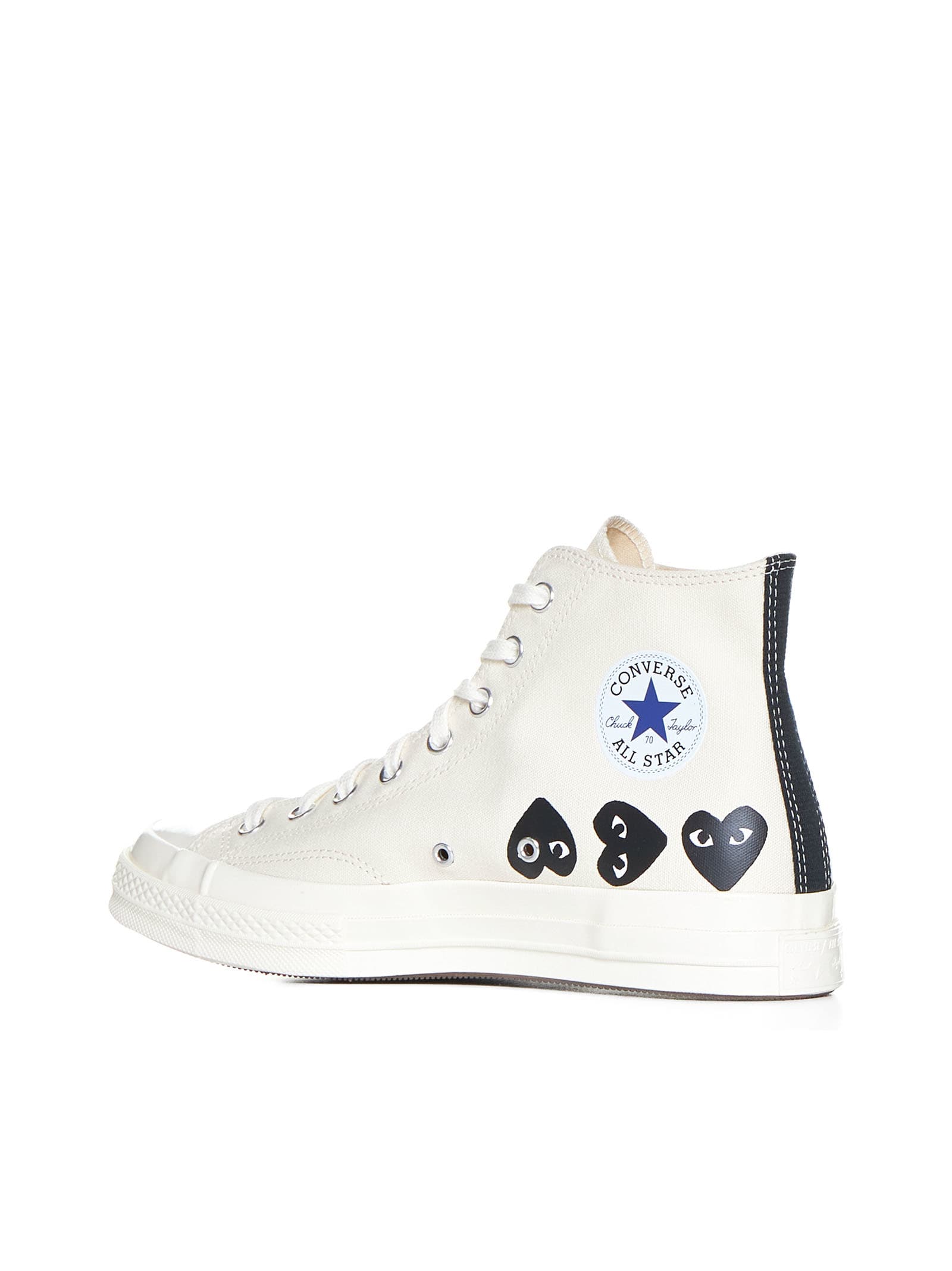 Shop Comme Des Garçons Play Sneakers In White