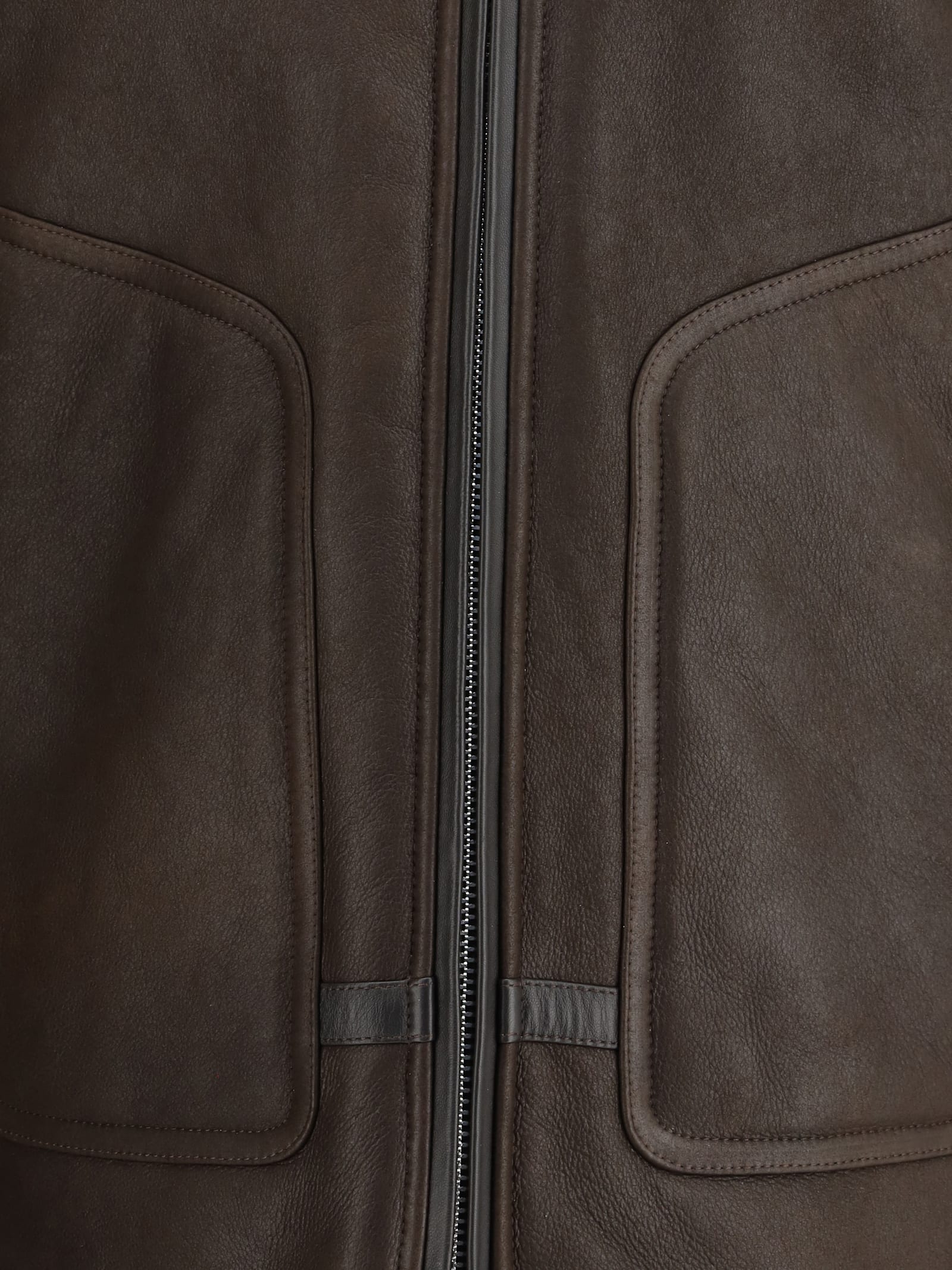 Valstar Coburn Aviator Jacket In Waxed Suede Shearling In Brown