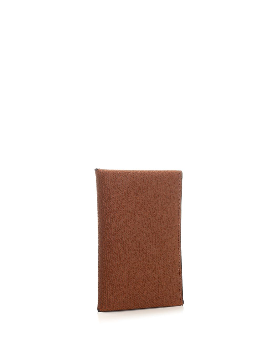 Shop Valextra Card Holder With Button In Brown