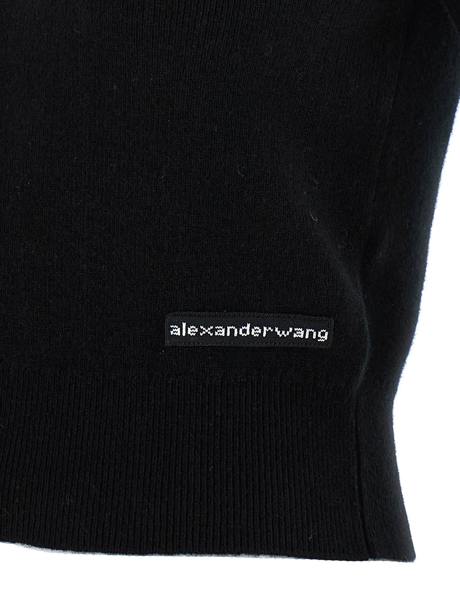 Alexander Wang T T By Alexander Wang Polo Cardigan In Black
