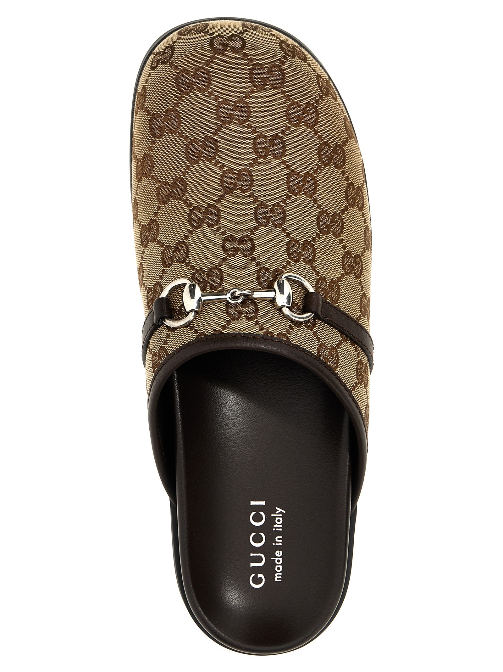 Shop Gucci Morsetto Sabots In Beige