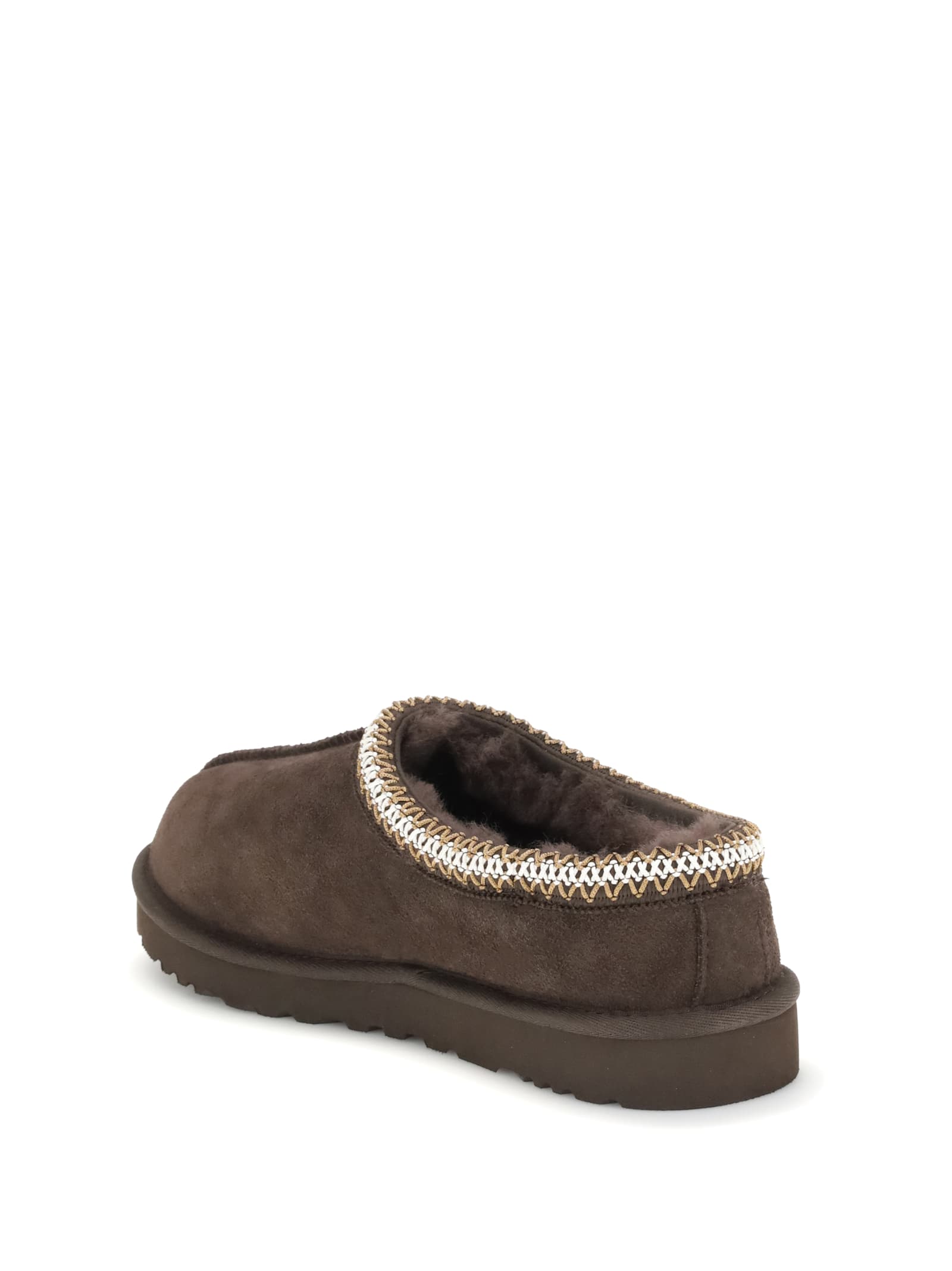 Ugg Suede Leather Slip-on Slipper With Plush Interior In Brown