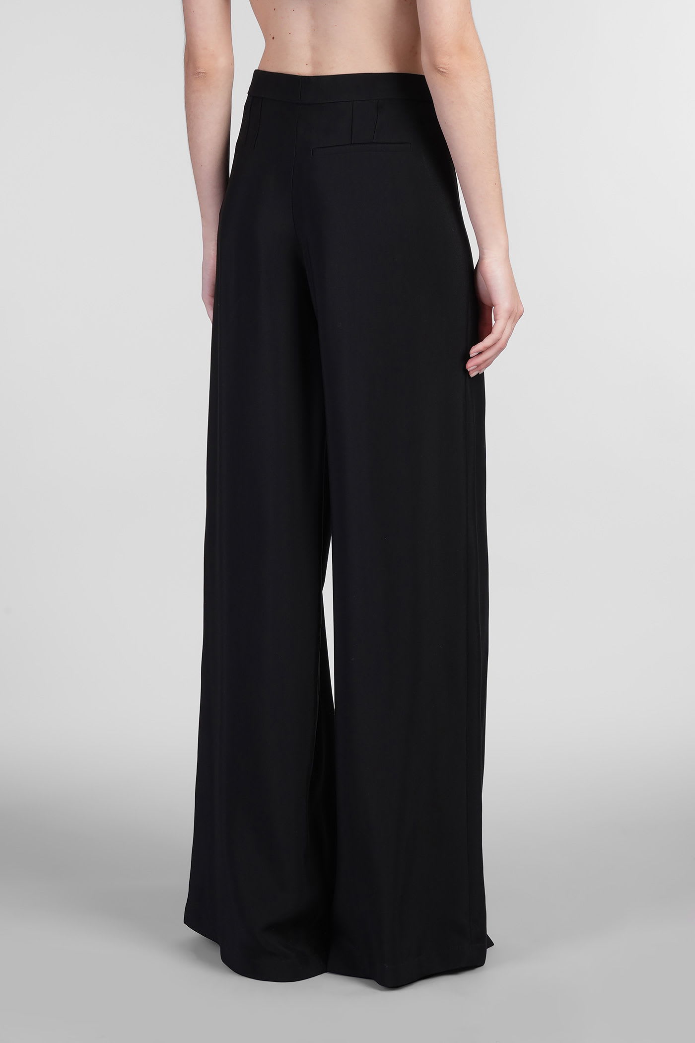 Mugler Pants In Black Viscose In Black