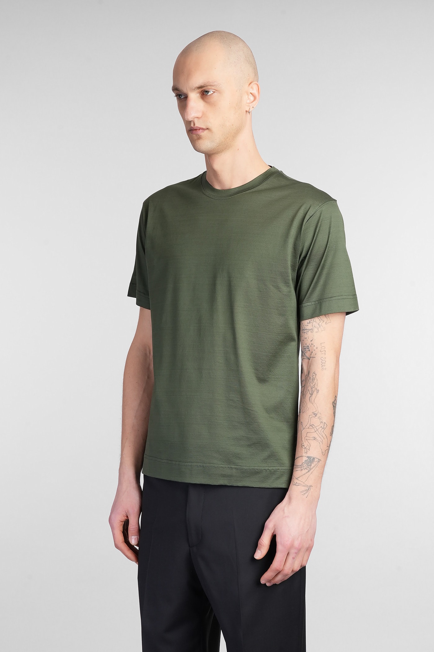 Tagliatore T-shirt In Green Cotton In Green