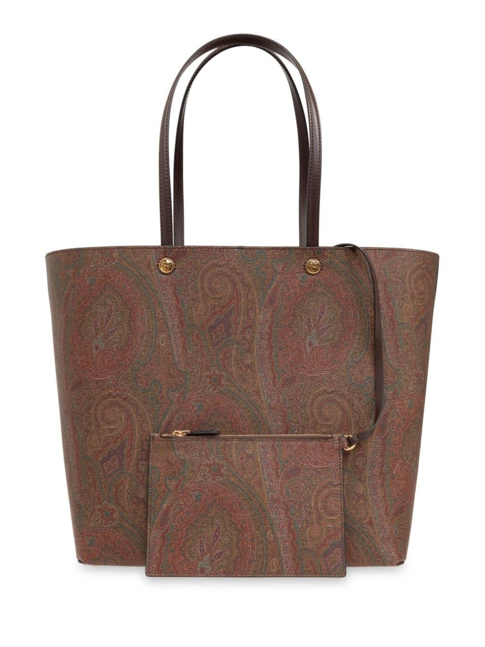 Shop Etro Brown  Essential Xl Bag With Clutch