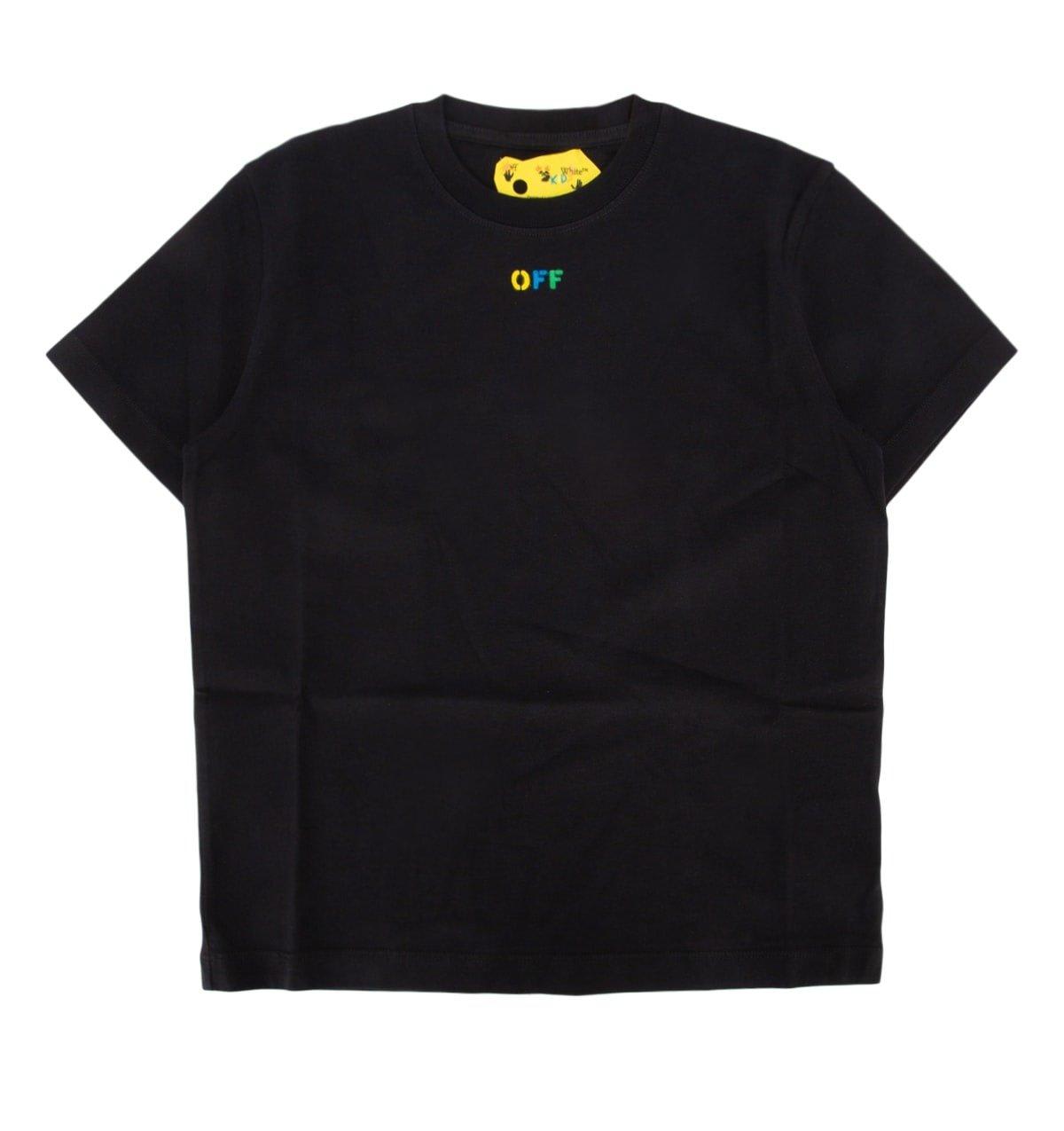Shop Off-white Arrow Rainbow Crewneck T-shirt In Black/blue
