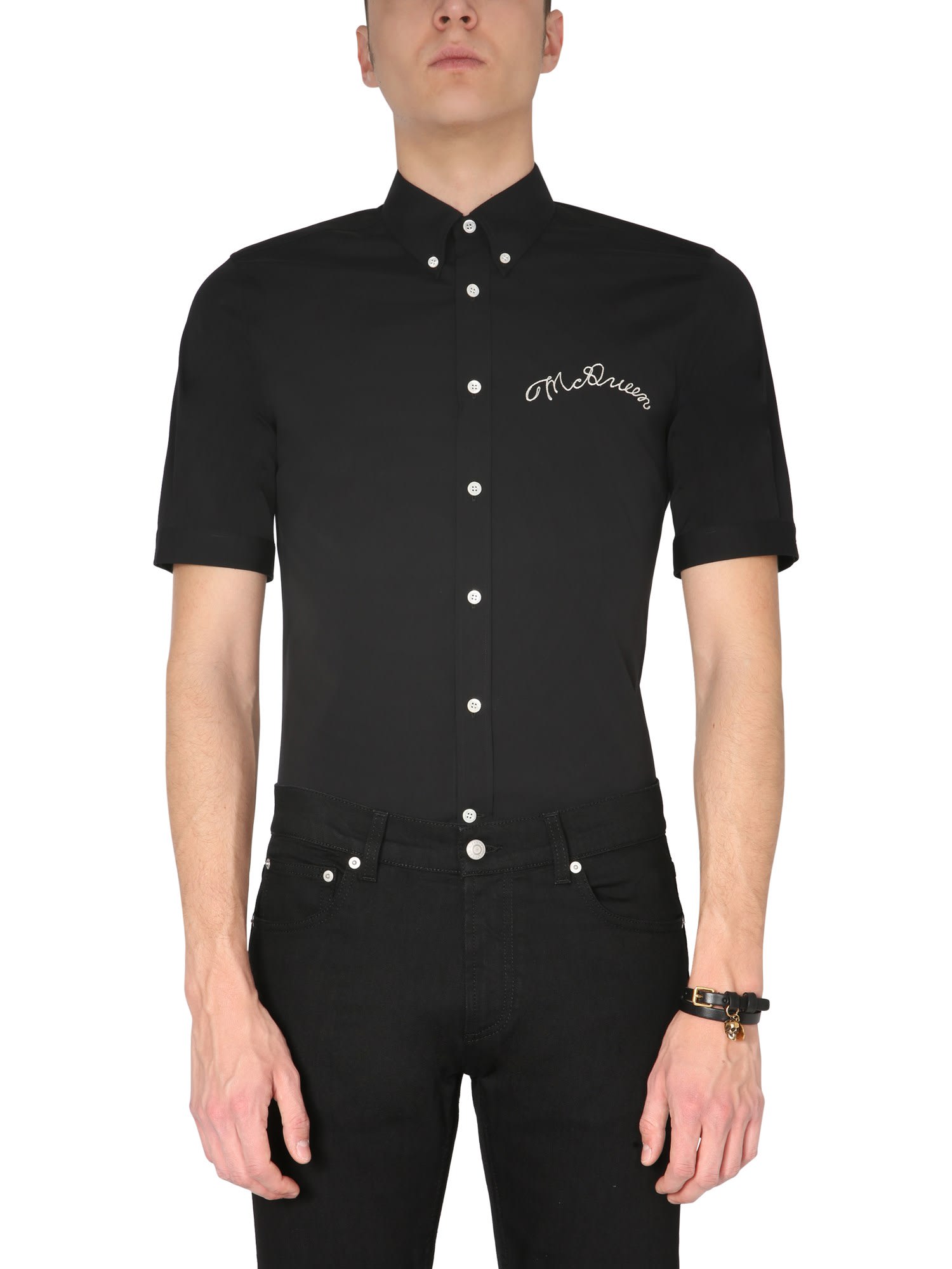 Alexander McQueen Shirt With Embroidered Logo