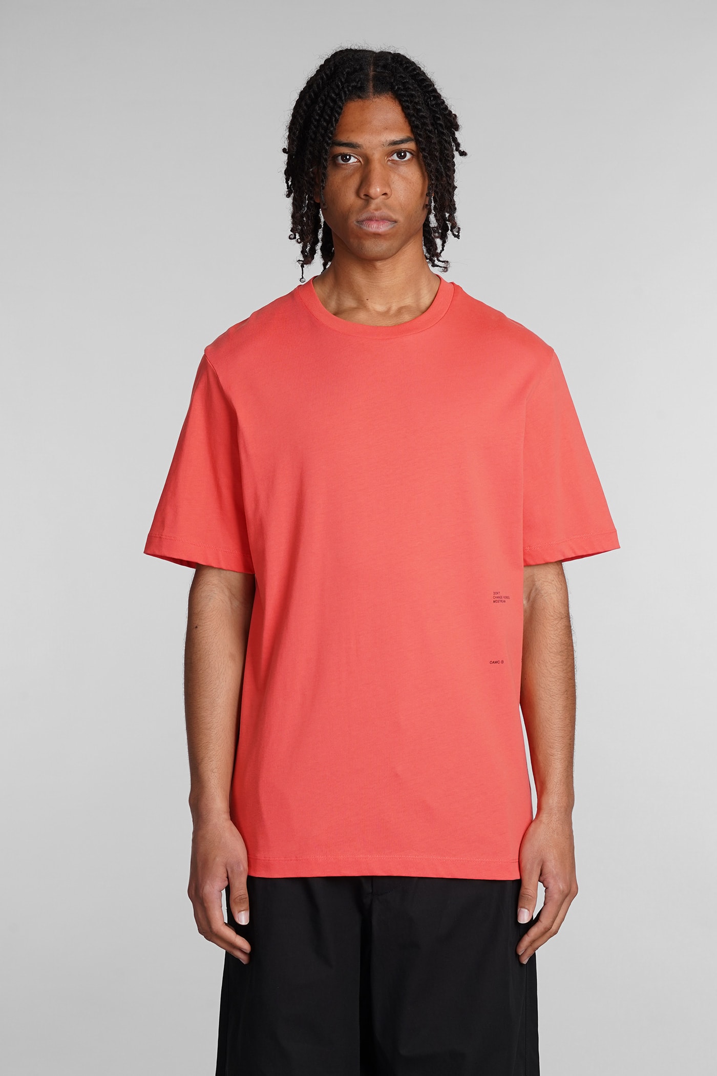 Shop Oamc T-shirt In Orange Cotton