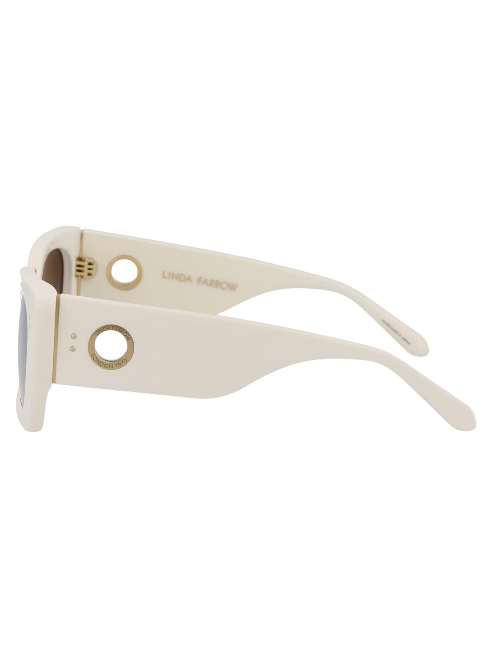 Shop Linda Farrow Nieve Sunglasses In 07 White Light Gold Grey Gradient