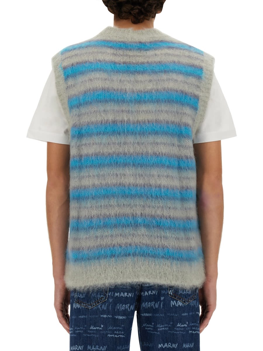 Shop Marni Striped Vest In Multicolour