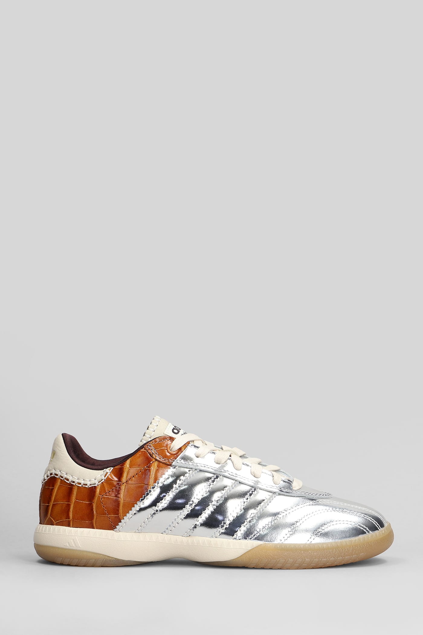 Samba Metallic Sneakers In Silver Leather