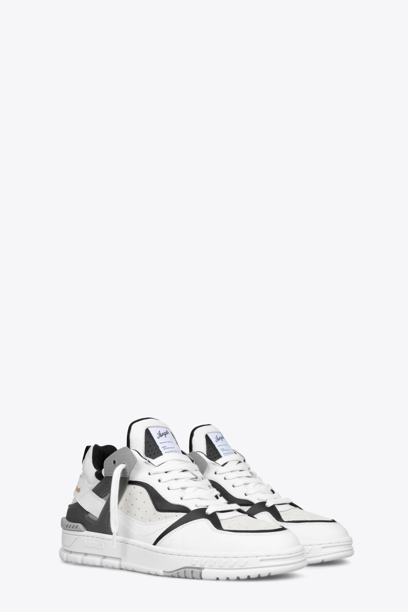 Shop Axel Arigato Astro Sneaker White And Black Leather 90s Style Low Sneaker - Astro Sneaker In Bianco/nero