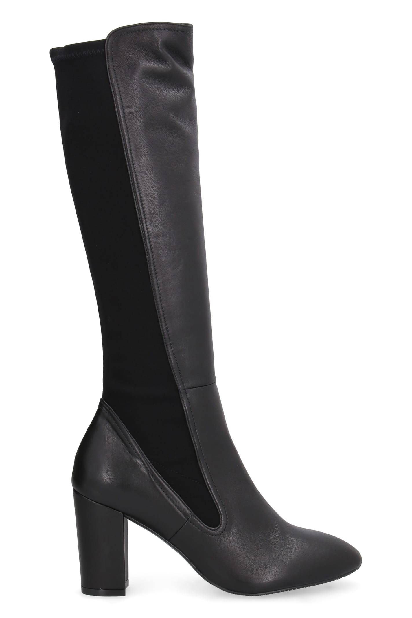 Stuart Weitzman Leather And Stretch Fabric Boots