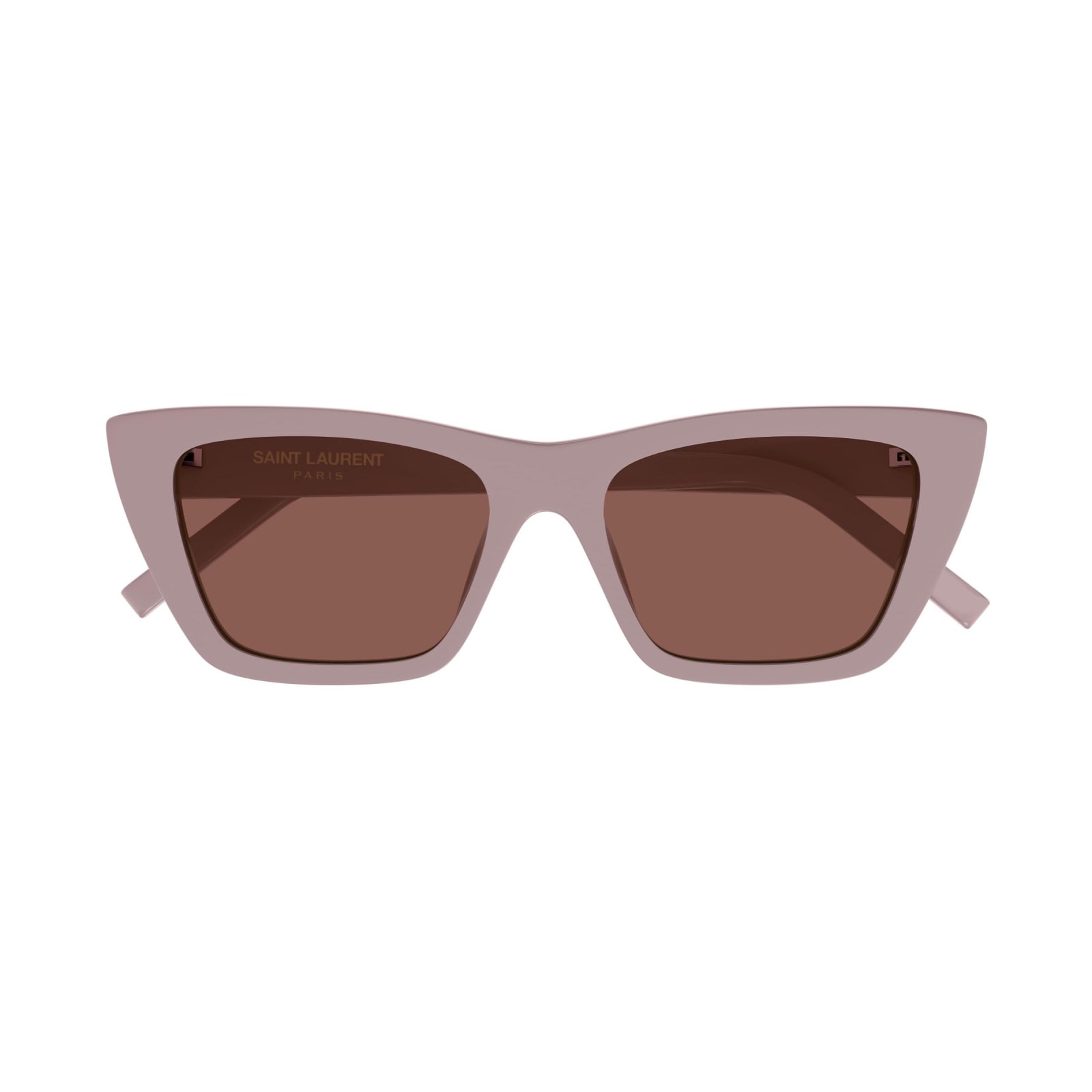 Shop Saint Laurent Sunglasses In Rosa/marrone