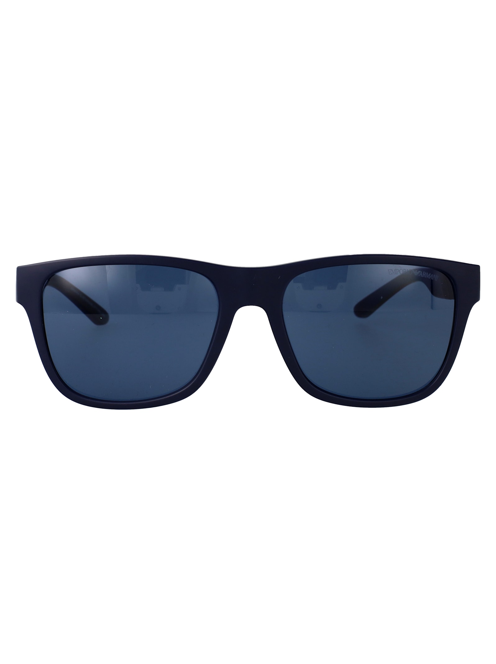 Emporio Armani Matte Blue Injected Sunglasses In Black