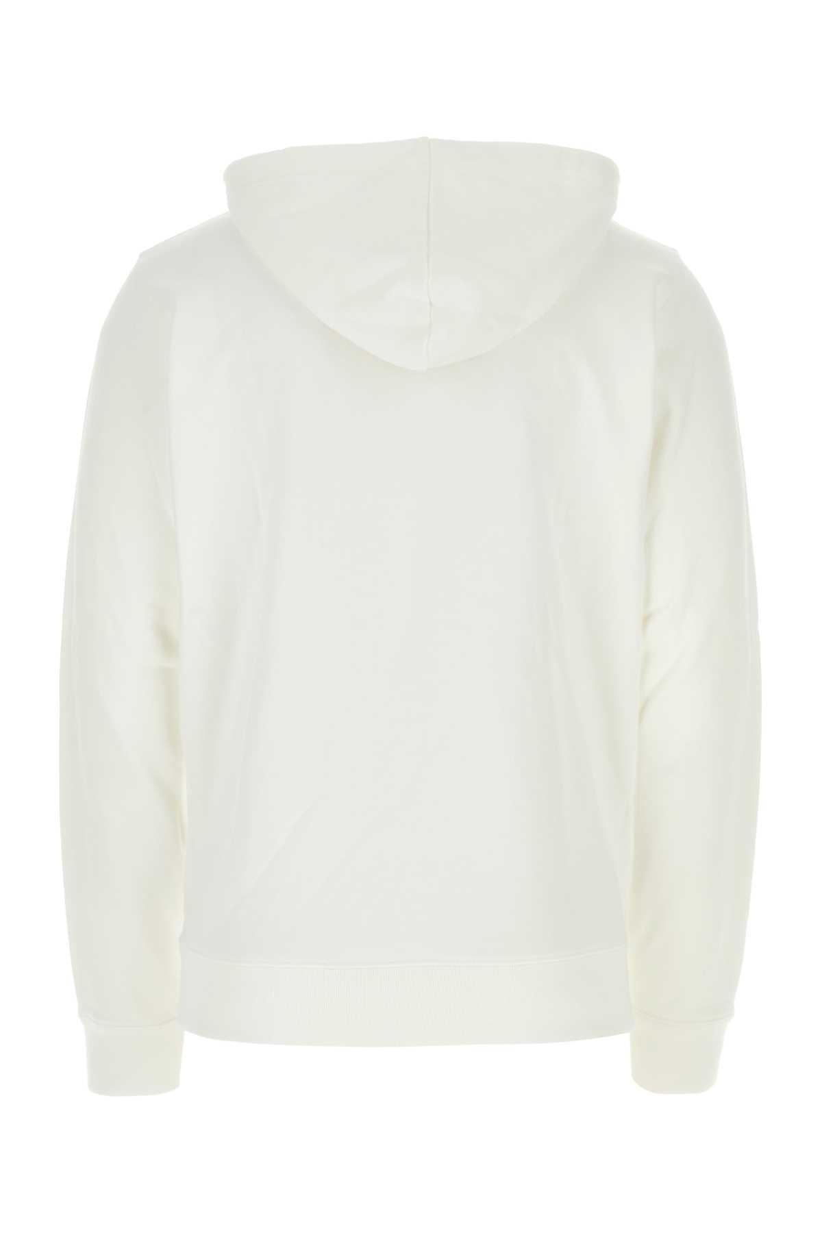 Courrèges Cotton White Sweatshirt In Heritagewhite