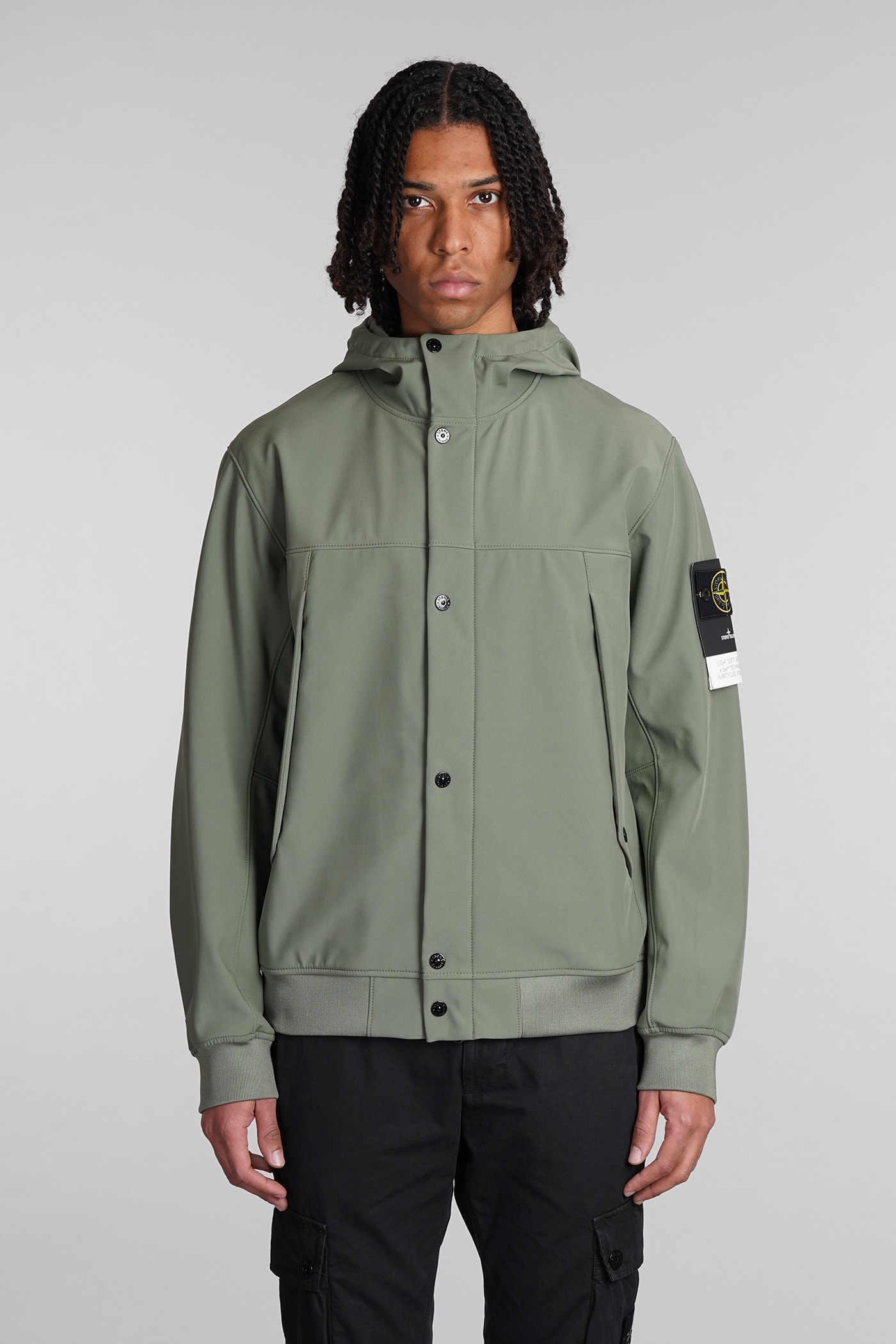 Stone Island Casual Jacket In Green Polyester