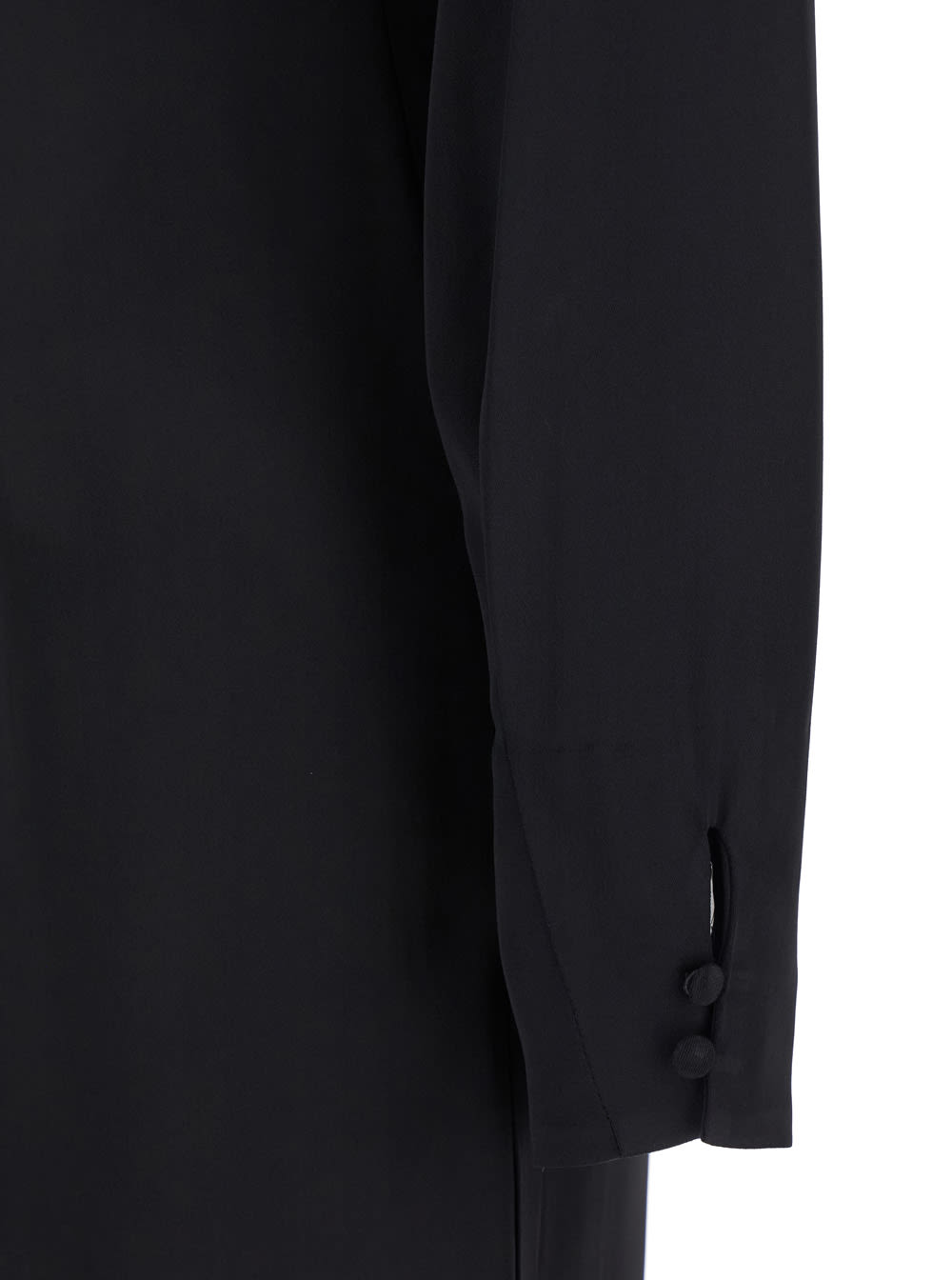 Shop Mauro Grifoni Black Dress With Classic Collar In Viscose Stretch Woman