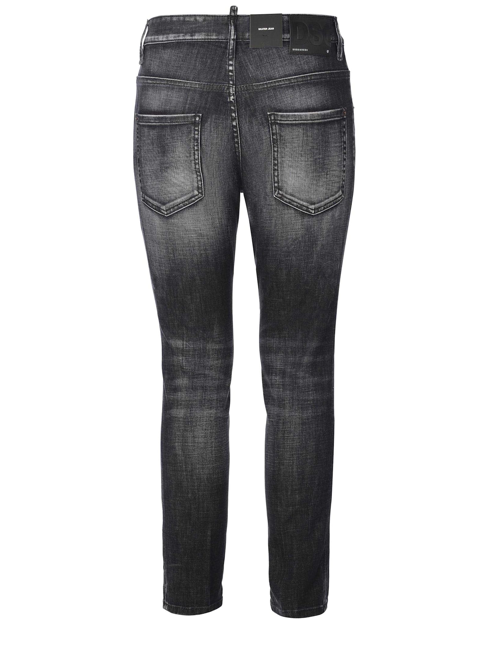 Shop Dsquared2 Jeans  Skater Made Of Denim In Black