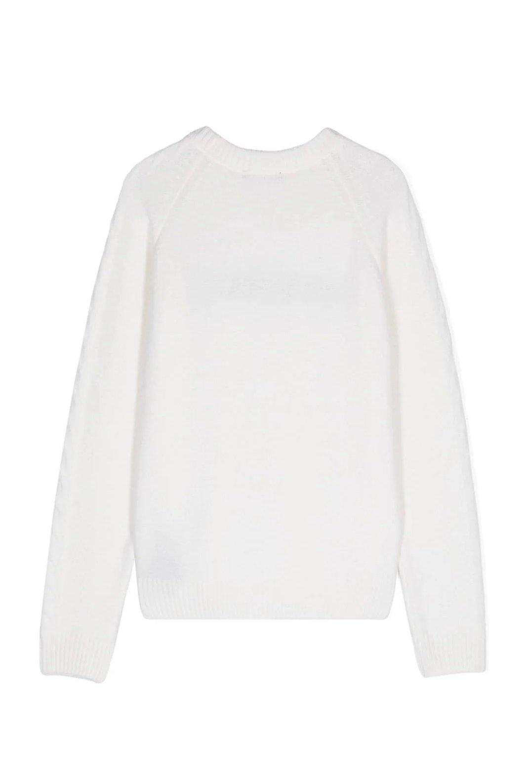 Shop Balmain Logo-embroidered Crewneck Jumper