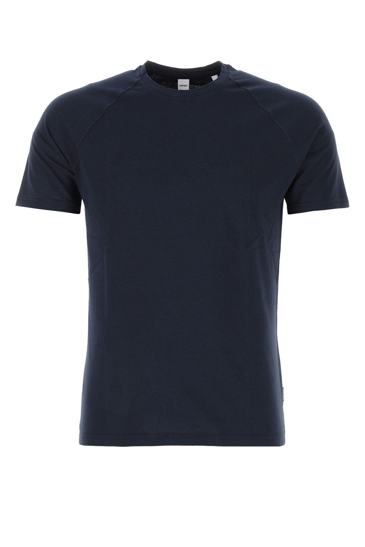 Shop Aspesi Navy Blue Cotton T-shirt