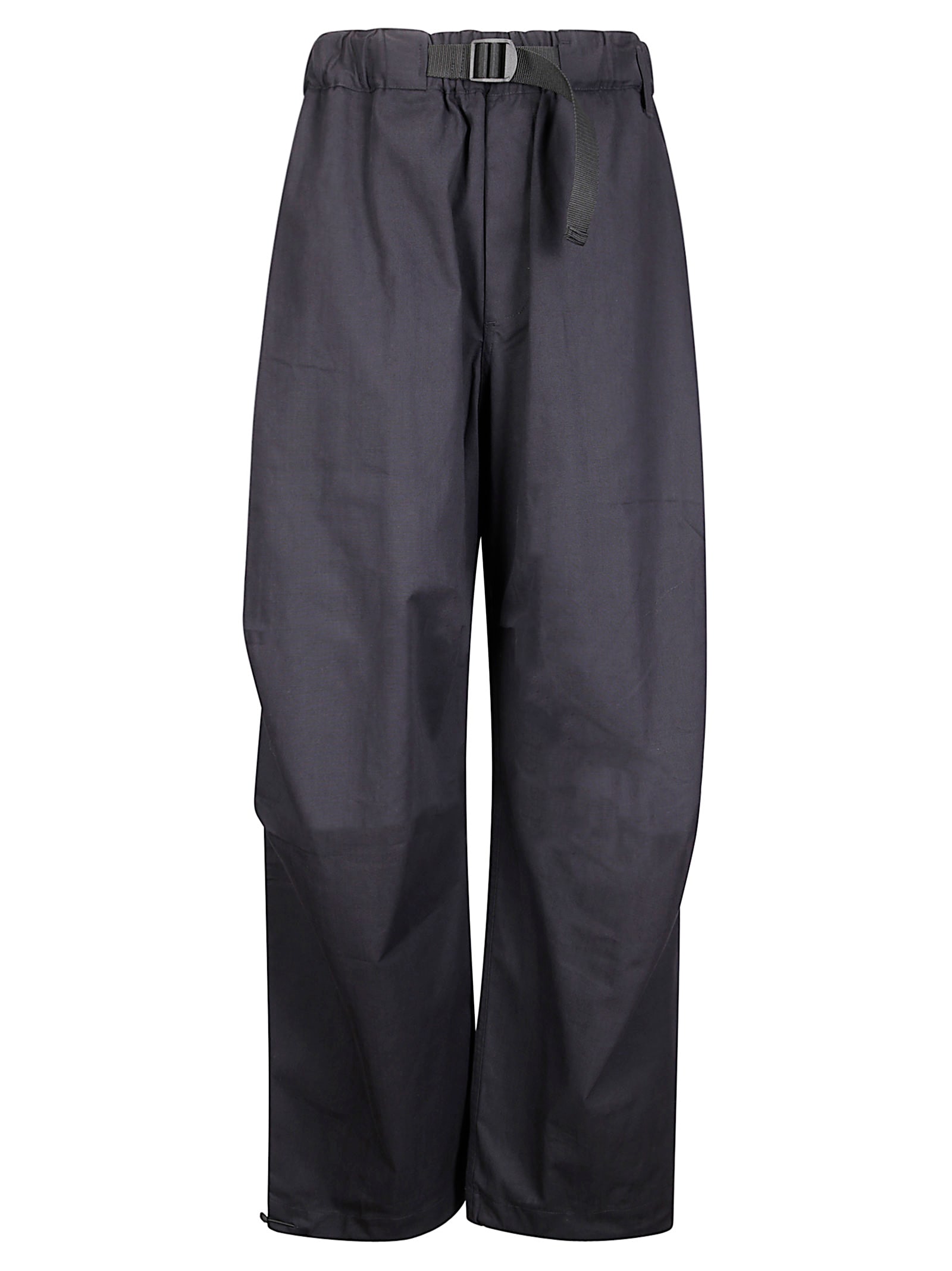 Studio Nicholson High Waisted Trousers With Belt Holes In Blue