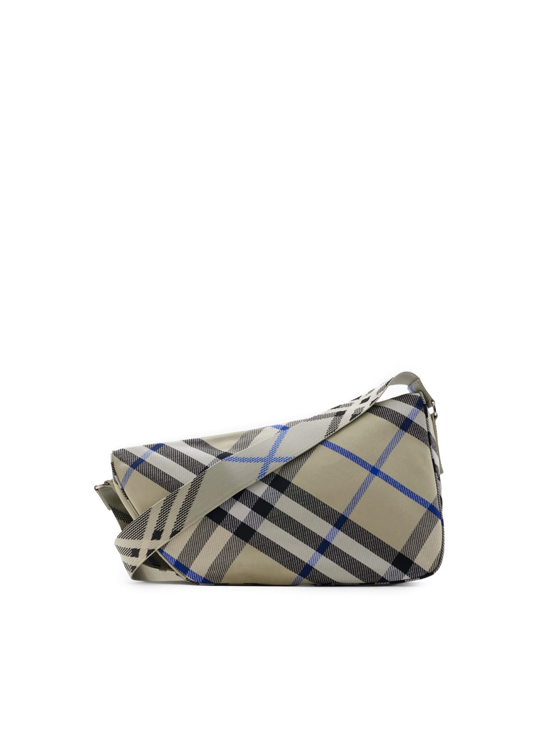 Burberry Check Crossbody Bag In Grey