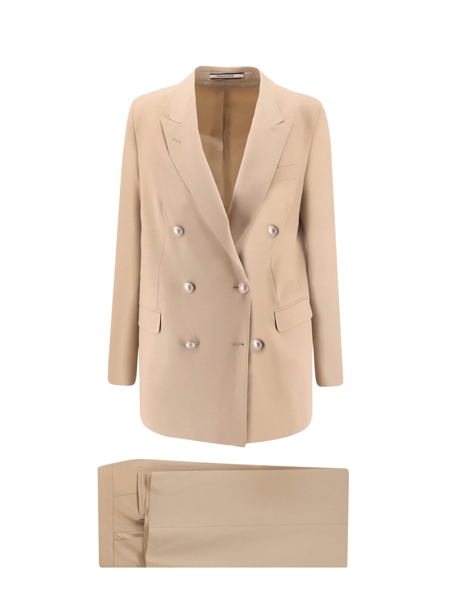 Tagliatore Jasmine Stretch Virgin Wool Suit In Sand
