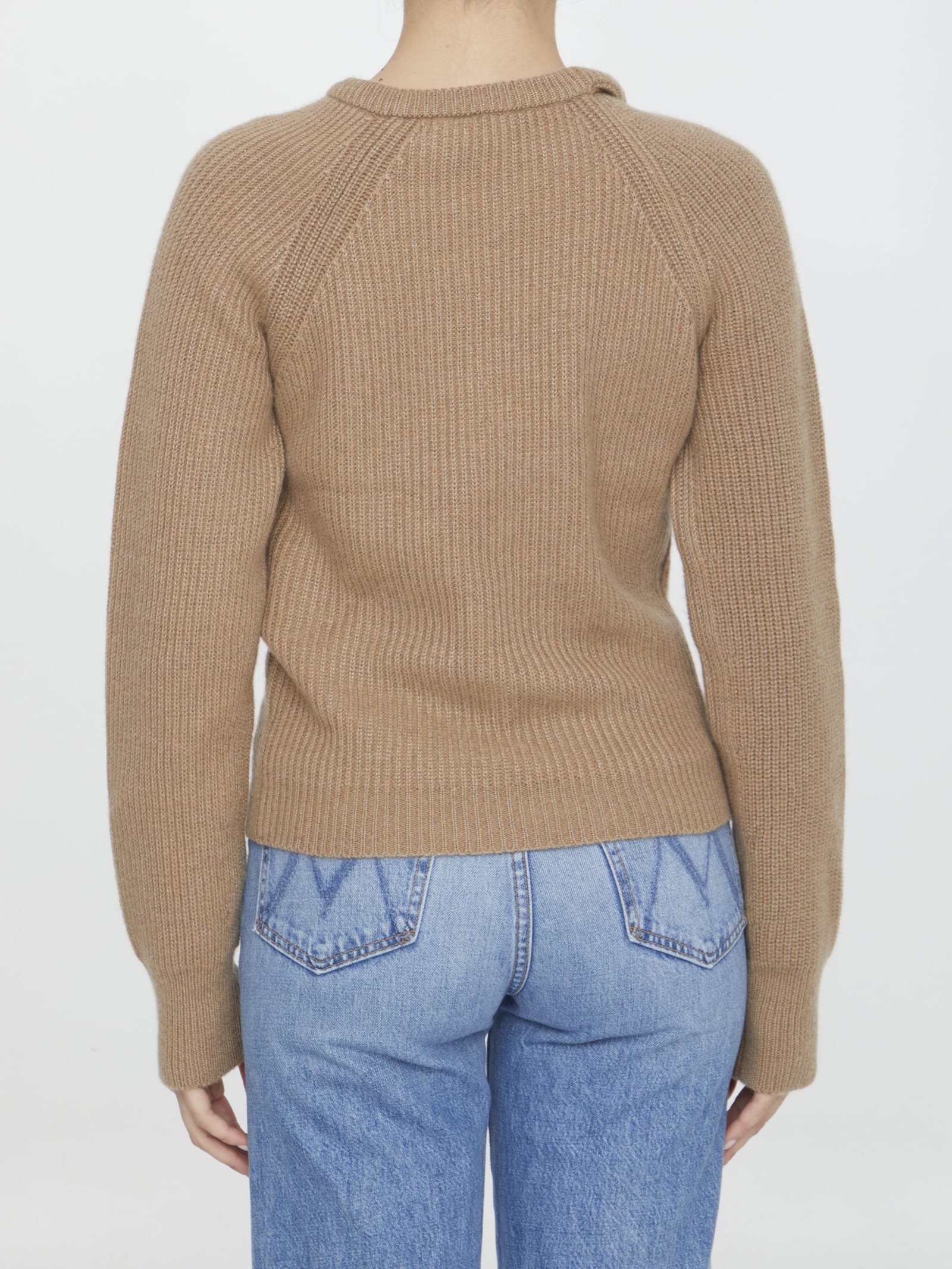 Stella Mccartney Knot-detail Knitted Jumper In Fawn