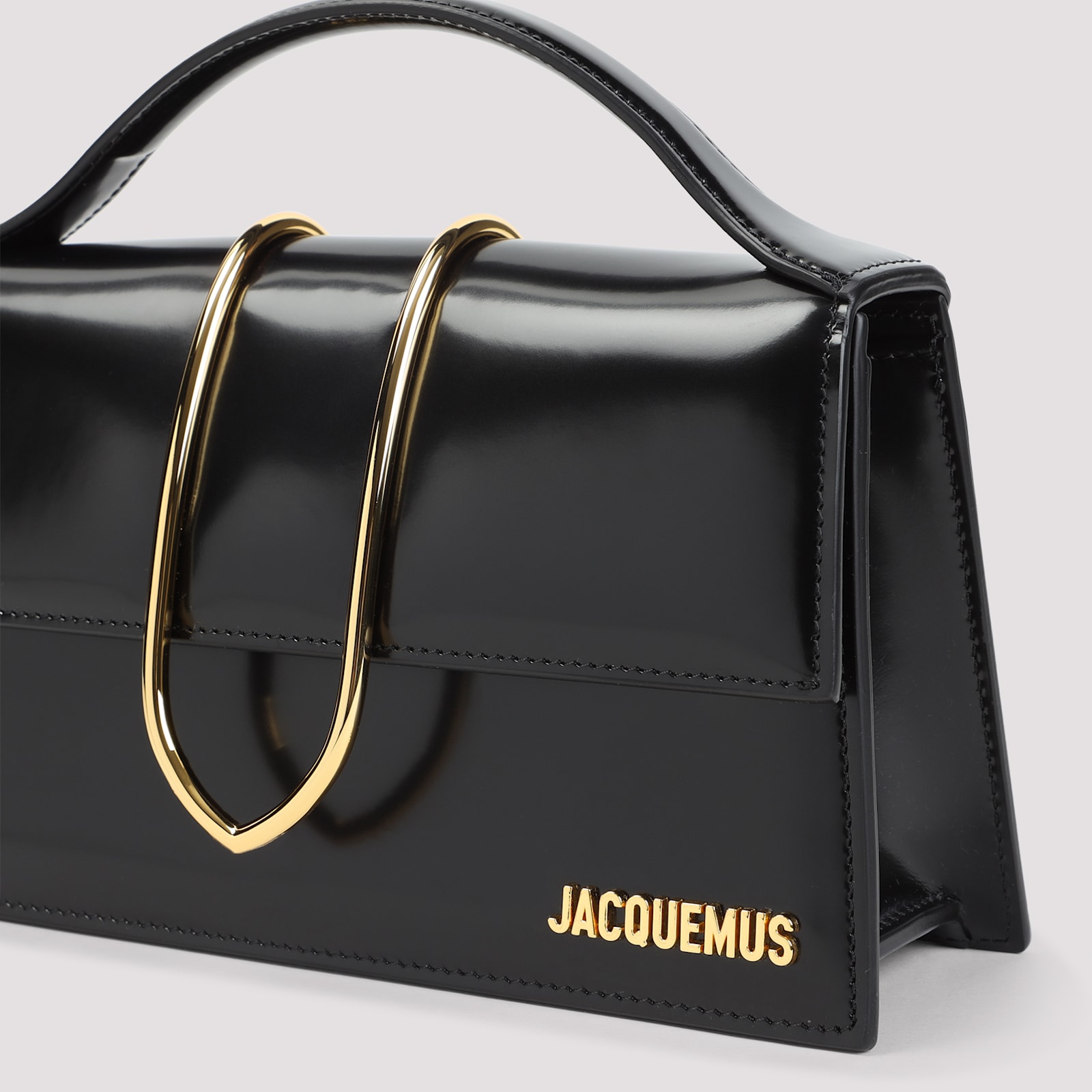 Jacquemus Le Grand Bambino Leather Shoulder Bag In Black