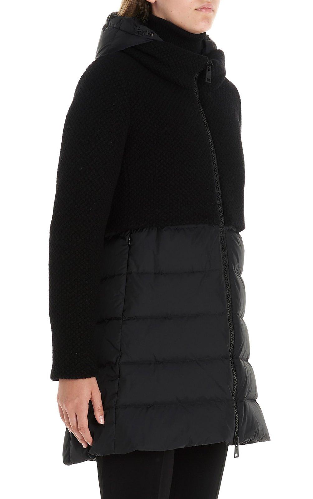 Herno Panelled Padded Coat In Nero
