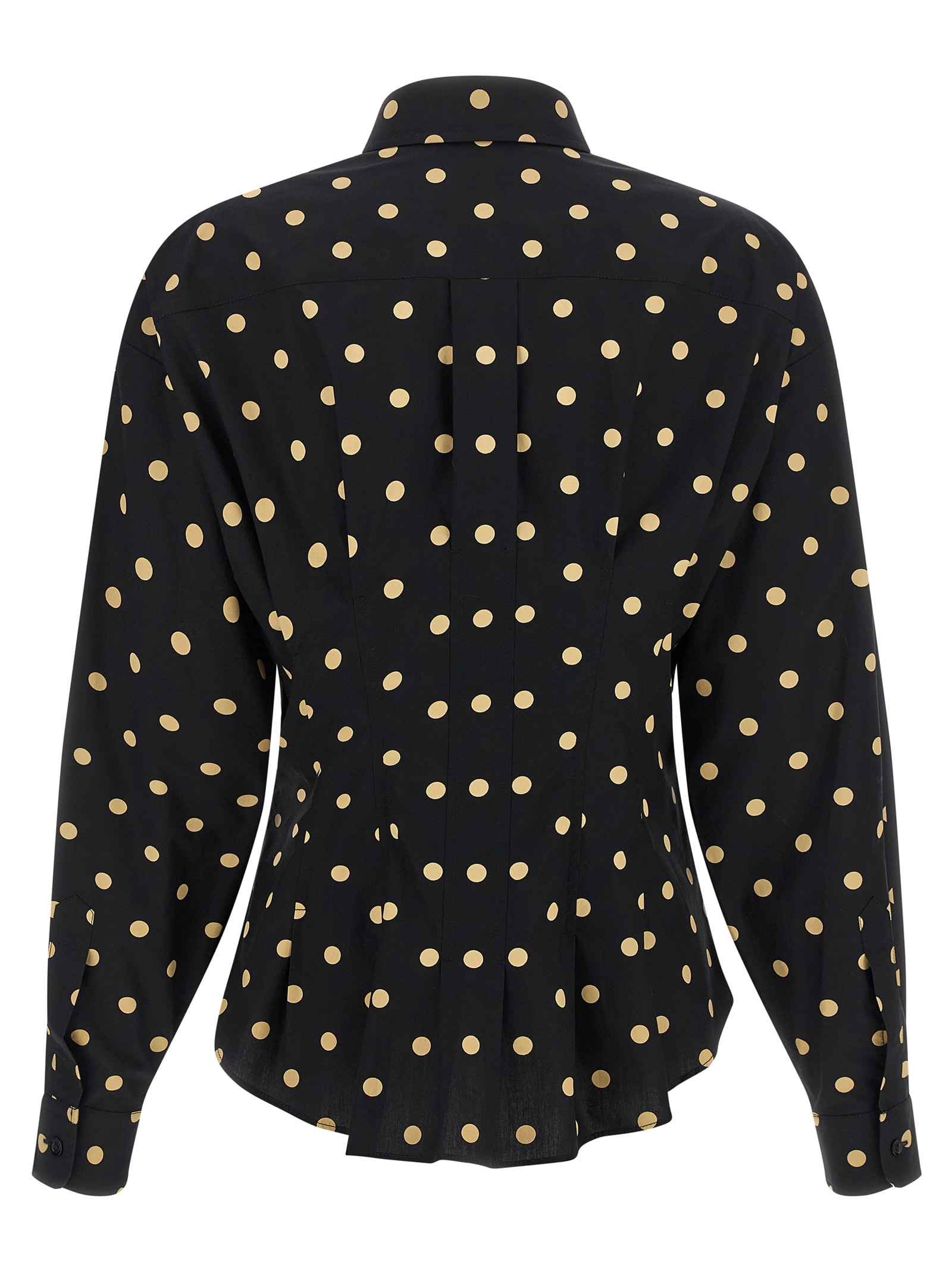 Moschino Dotted Shirt With Collar And Long Sleeves In Black
