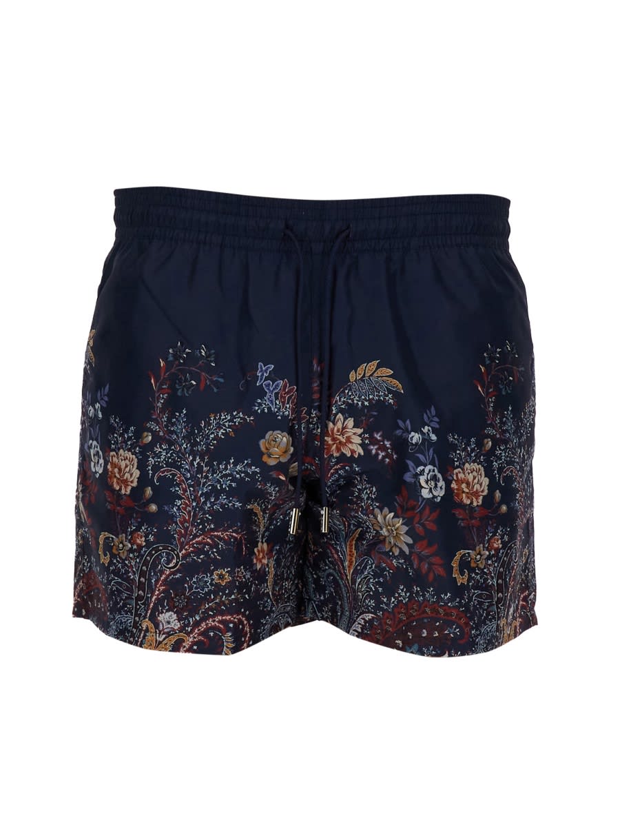 Shop Etro Boxer Swimsuit With Print In Multicolour