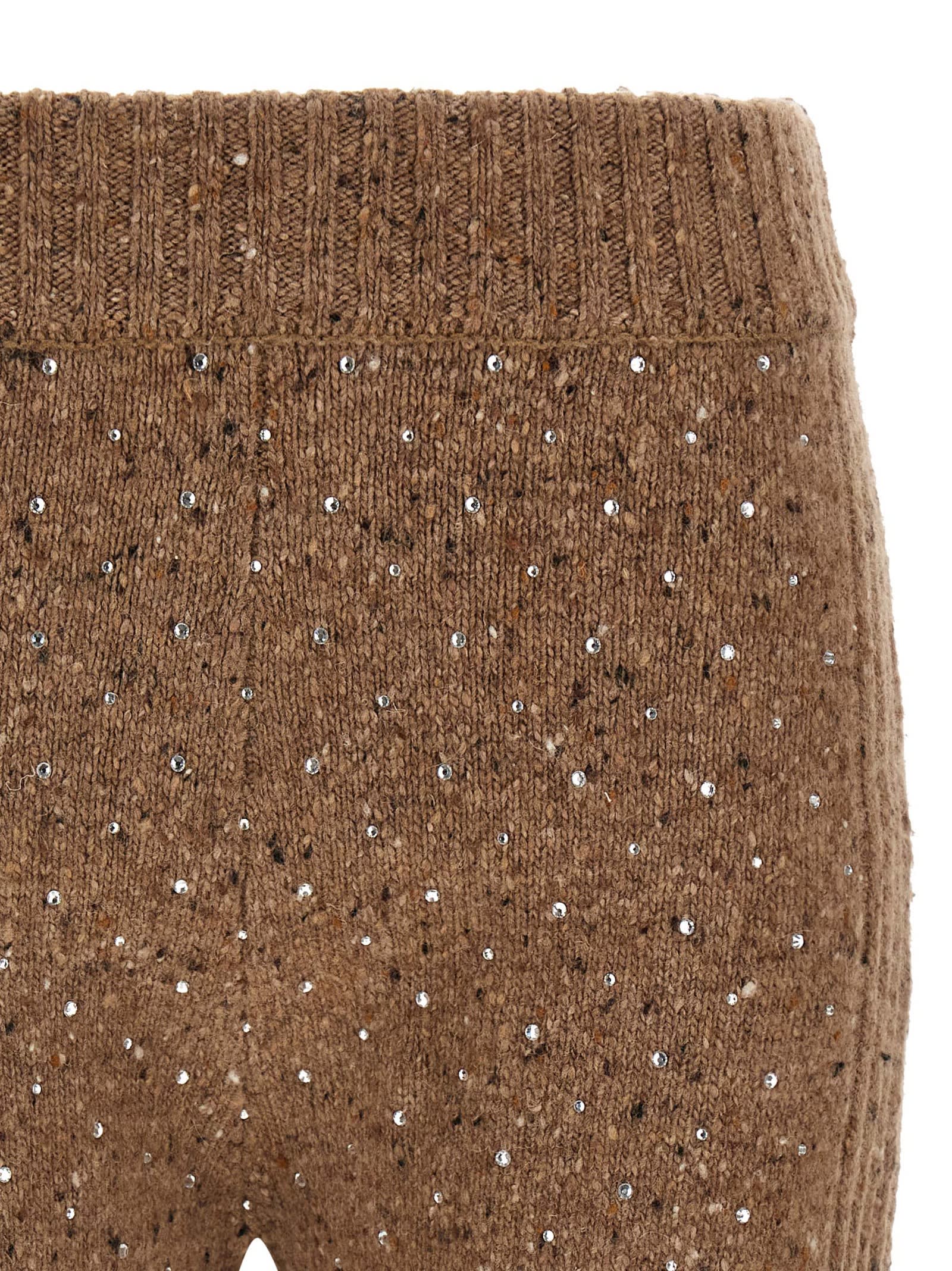 Pinko Wool Shorts Bermuda And Short Beige In Multi
