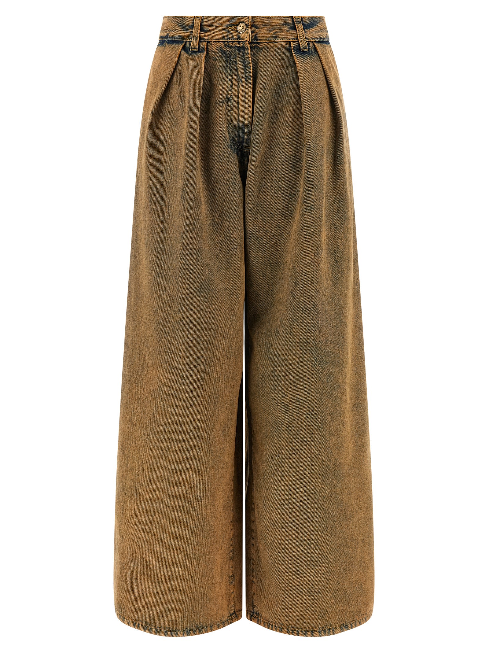 Alanui Desert Rose Pleat-detailed Acid-wash Jeans In Green